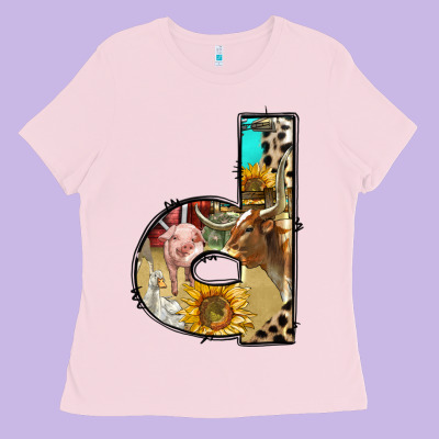 Farm Life Alphabet Lowercase Letters D Ladies Tee Designed By Bundleandbundleshop