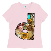 Bubblegum Pink farm life alphabet lowercase letters d Ladies Tee - BundleAndBundleShop