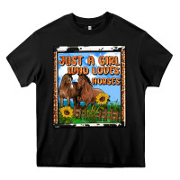 Black western just a girl who loves horses Heavy Core Tee - OliviaCreatesArt