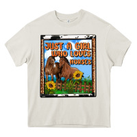 Cream western just a girl who loves horses Heavy Core Tee - OliviaCreatesArt