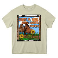 Western Just A Girl Who Loves Horses Heavy Core Tee | Teevron