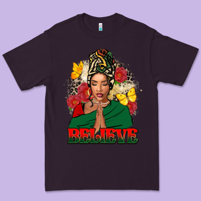 Believe Black Woman Premium Tee Designed By Fadigitalartstudio