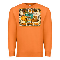 Carrot just a girl who loves fall cowhide background Premium Sweatshirt - Jasminsmagicworld