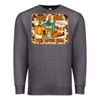 Charcoal Heather just a girl who loves fall cowhide background Premium Sweatshirt - Jasminsmagicworld