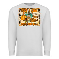 Dove Grey just a girl who loves fall cowhide background Premium Sweatshirt - Jasminsmagicworld