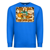 True Royal just a girl who loves fall cowhide background Premium Sweatshirt - Jasminsmagicworld