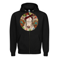Black Christmas Charolais Calf Baby Cow Zipper Hoodie - RanaPortraitStore