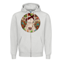 Dove Grey Christmas Charolais Calf Baby Cow Zipper Hoodie - RanaPortraitStore