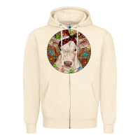 Sandshell Christmas Charolais Calf Baby Cow Zipper Hoodie - RanaPortraitStore