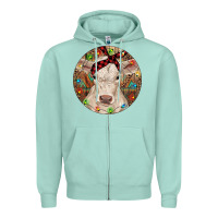 Seafoam Christmas Charolais Calf Baby Cow Zipper Hoodie - RanaPortraitStore