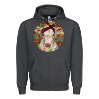 Smoke Christmas Charolais Calf Baby Cow Zipper Hoodie - RanaPortraitStore