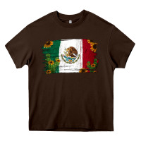 Chocolate Brown cactus sunflower mexican flag Heavy Core Tee - Jasminsmagicworld