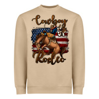 Cowboy Up Rodeo Bucking Bronco Heavyweight Sweatshirt | Teevron