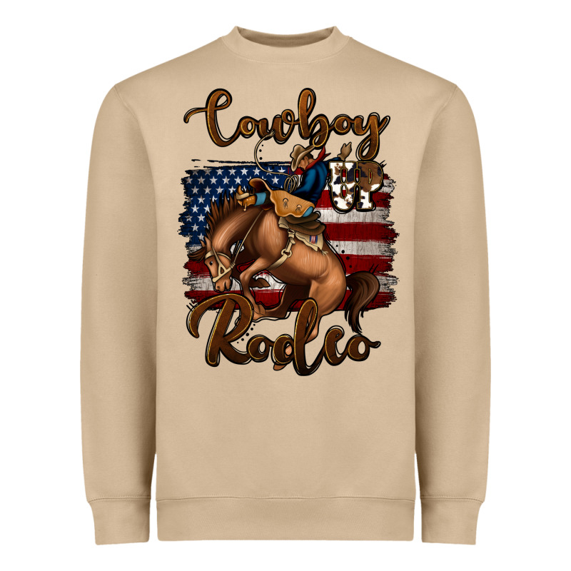 Cowboy Up Rodeo Bucking Bronco Heavyweight Sweatshirt by Jasminsmagicworld | Teevron