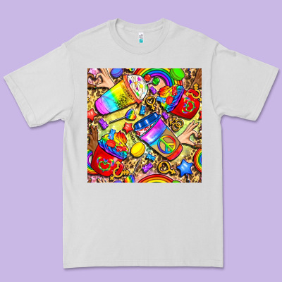 Lgbtq Pride Coffee Cups With Leopard Seamless Pattern Bbs Premium Tee Designed By Bundleandbundleshop