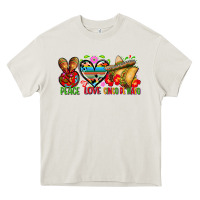 Cream Peace love cinco de mayo Heavy Core Tee - FaDigitalArtStudio