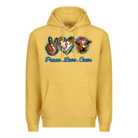 Antique Gold Peace Love Cows Premium Hoodie - Jasminsmagicworld