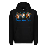 Black Peace Love Cows Premium Hoodie - Jasminsmagicworld