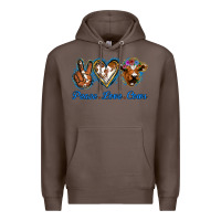 Coffee Peace Love Cows Premium Hoodie - Jasminsmagicworld