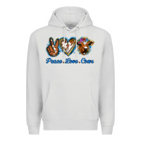 Dove Grey Peace Love Cows Premium Hoodie - Jasminsmagicworld