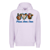 Lilac Peace Love Cows Premium Hoodie - Jasminsmagicworld