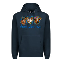 Navy Peace Love Cows Premium Hoodie - Jasminsmagicworld
