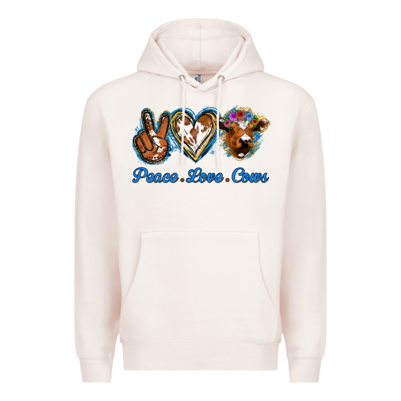 Peace Love Cows Premium Hoodie by Jasminsmagicworld | Teevron