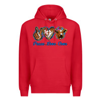 Red Peace Love Cows Premium Hoodie - Jasminsmagicworld
