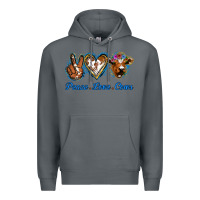 Rock Peace Love Cows Premium Hoodie - Jasminsmagicworld