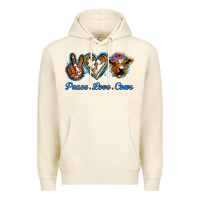Sandshell Peace Love Cows Premium Hoodie - Jasminsmagicworld