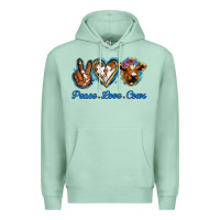 Seafoam Peace Love Cows Premium Hoodie - Jasminsmagicworld