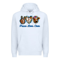 White Peace Love Cows Premium Hoodie - Jasminsmagicworld