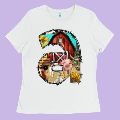 Farm Life Alphabet Lowercase Letters A Ladies Tee Designed By Bundleandbundleshop