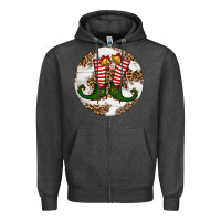 Charcoal Heather Elf Shoes Christmas Zipper Hoodie - RanaPortraitStore