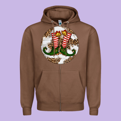 Elf Shoes Christmas Zipper Hoodie Designed By Ranaportraitstore