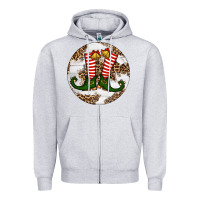 Heather Grey Elf Shoes Christmas Zipper Hoodie - RanaPortraitStore