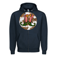 Navy Elf Shoes Christmas Zipper Hoodie - RanaPortraitStore