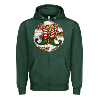 Sports Green Elf Shoes Christmas Zipper Hoodie - RanaPortraitStore