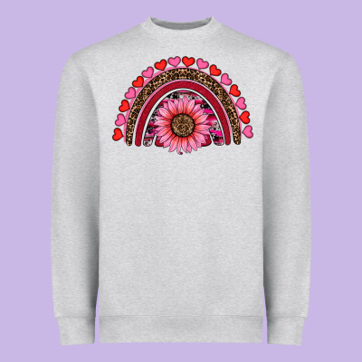 Valentine's Day Sunflower Rainbow Heavyweight Sweatshirt Designed By Ranaportraitstore
