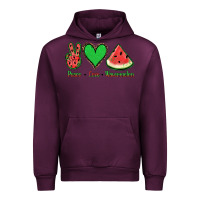 Mauve Wine Peace Love Watermelon Urban Hoodie - Jasminsmagicworld