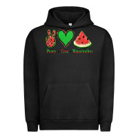 Pigment Black Peace Love Watermelon Urban Hoodie - Jasminsmagicworld