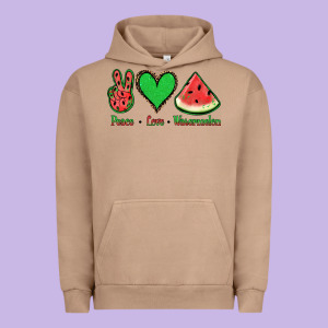 Peace Love Watermelon Urban Hoodie Designed By Jasminsmagicworld