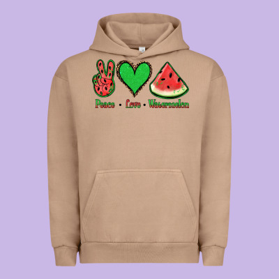 Peace Love Watermelon Urban Hoodie Designed By Jasminsmagicworld