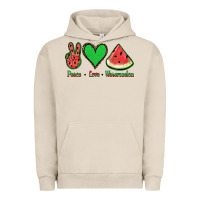 Pigment French Oak Peace Love Watermelon Urban Hoodie - Jasminsmagicworld