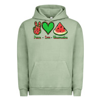 Pigment Oil Green Peace Love Watermelon Urban Hoodie - Jasminsmagicworld