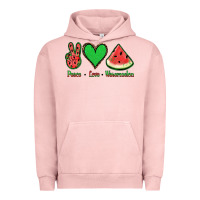 Pigment Salmon Peace Love Watermelon Urban Hoodie - Jasminsmagicworld