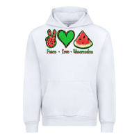 White Peace Love Watermelon Urban Hoodie - Jasminsmagicworld