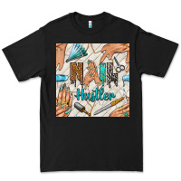 Black hail hustler and nail art hands with glitter polish seamless pattern b Premium Tee - BundleAndBundleShop