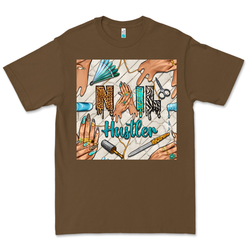 Hail Hustler And Nail Art Hands With Glitter Polish Seamless Pattern B Premium Tee by BundleAndBundleShop | Teevron