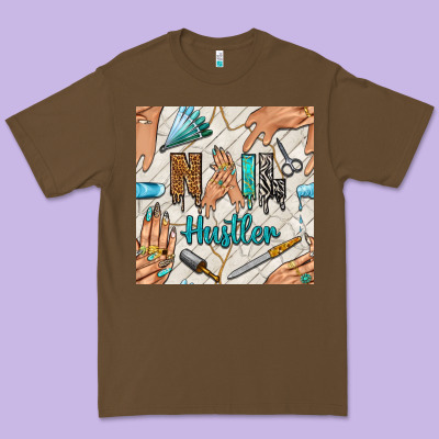 Hail Hustler And Nail Art Hands With Glitter Polish Seamless Pattern B Premium Tee Designed By Bundleandbundleshop
